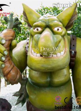 卡通动漫绿色怪物模型儿童乐园商场活动美陈引流自贡灯会厂家