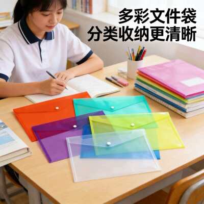 定制文件袋透明塑料档案袋学生用按扣袋定做a4资料袋印logo广告