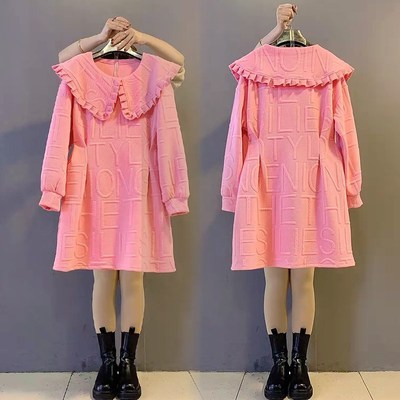 速发胖妹妹MM2024秋冬新款大码连加厚龄衣裙遮肚洋气减装打底裙