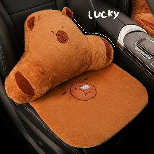 速发汽垫坐车四季 毛绒加厚天包冬半座椅套单片后排 车内座套士冬季