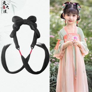 速发儿童古风古装造服汉童型假发新款发髻制梦唐妆明仙发包