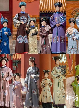 速发廷朝故宫亲子装格格装旗装母古清摄影妃子古装旗服小公主宫装