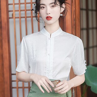 速发上马面配的衬衣国风裙衣对襟夏日常通勤穿搭新中式立领