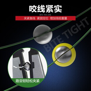 速发矶钓咬铅开口件坠路亚咬夹铅钓鱼海钓配铅5b4b包胶小铅钳套装