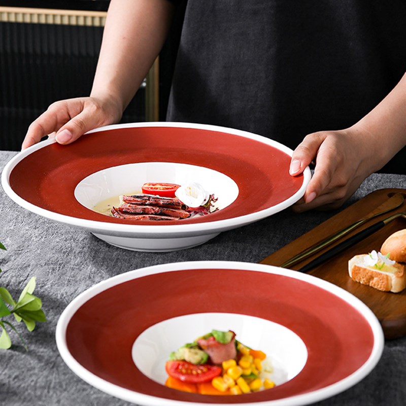 速发西餐创盘汤盘面餐具高级感餐意帽用意面盘子飞碟草商盘