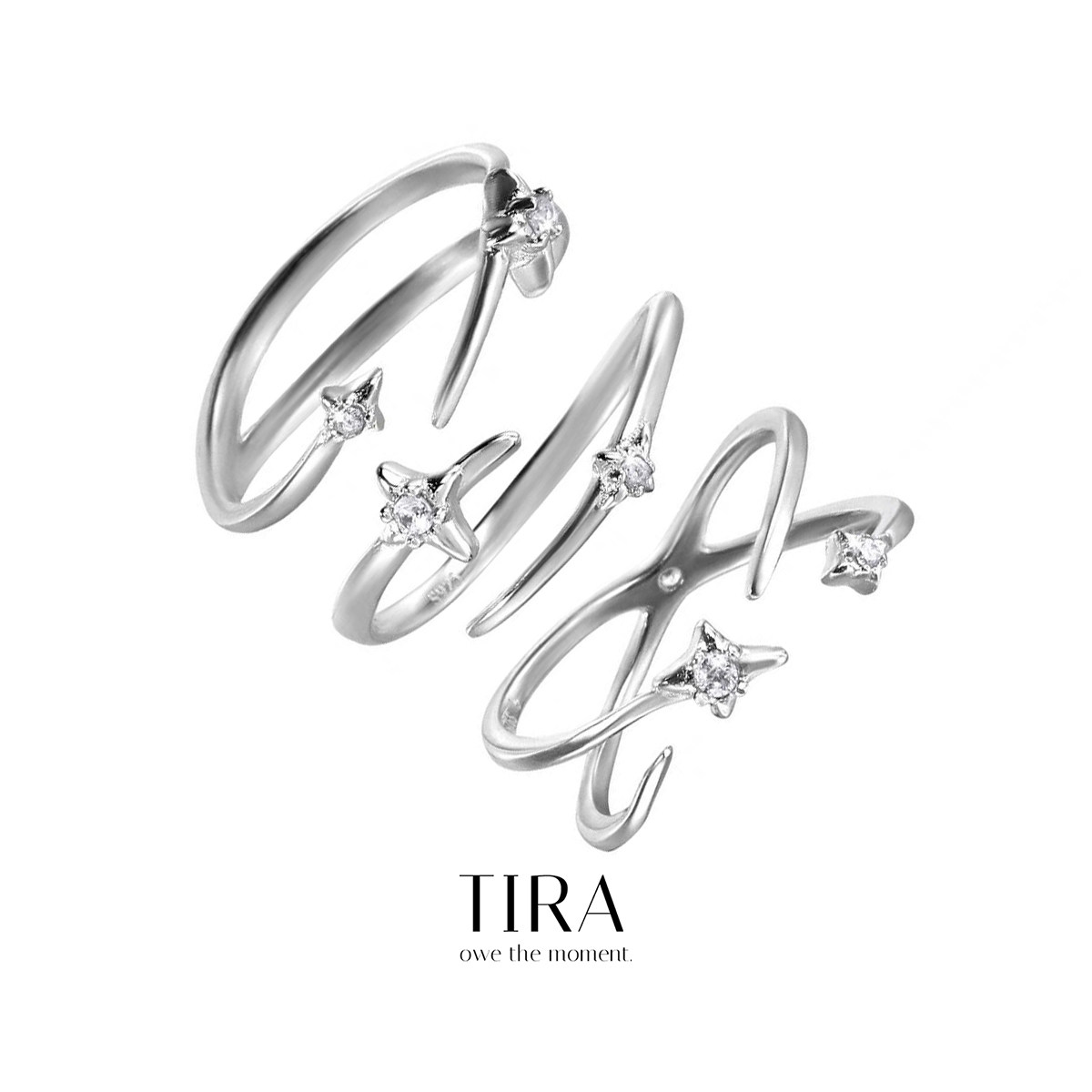 北欧【设计师】TIRA Jewelry 北极星轨戒指925纯银冷淡风开口尾戒