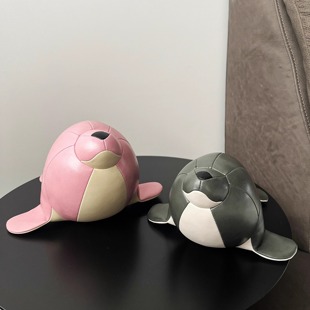 海豹手工皮质卡通摆件高端生日礼物儿童公仔 玩宠 海洋系列