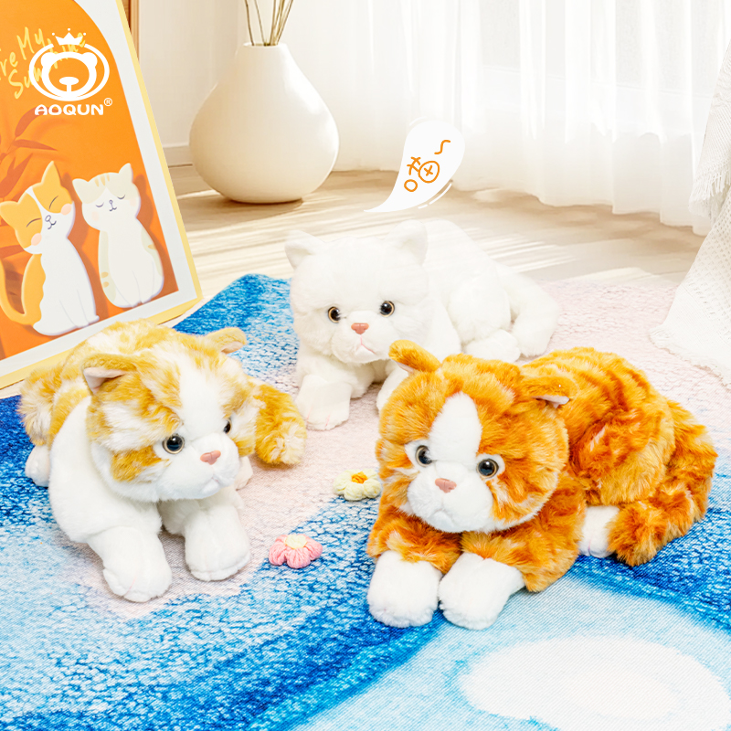 仿真傲群猫咪毛绒公仔PP棉玩具
