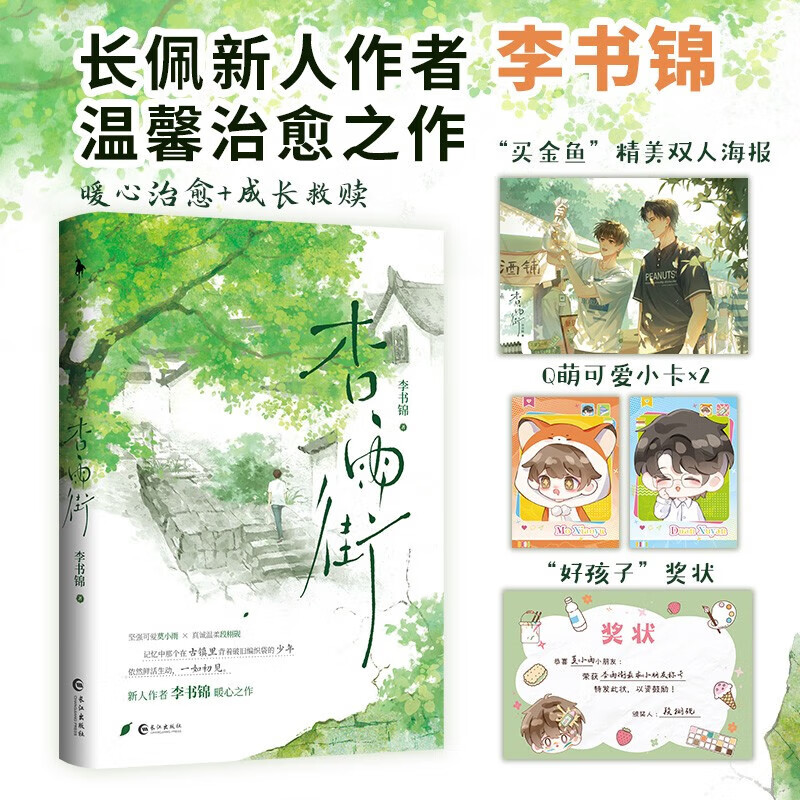 杏雨街 小说实体书 长佩新人作者李书锦著 莫小雨×段栩砚 暖心治愈X成长救赎 双男主小说实体书 青春文学畅销书