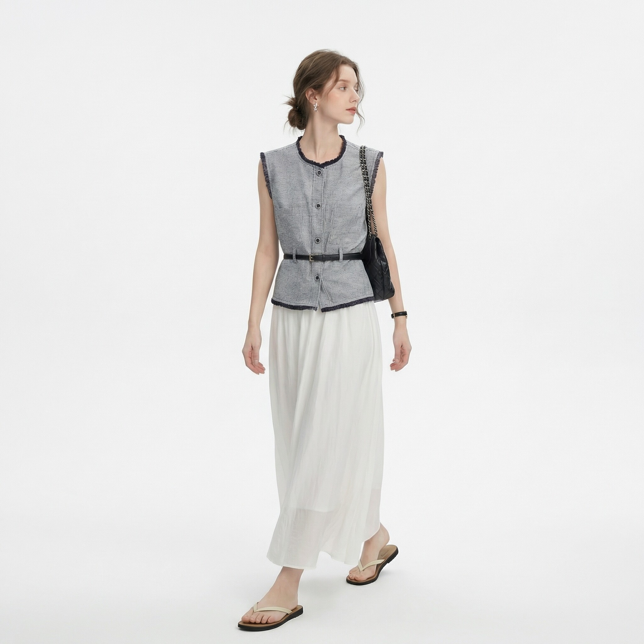 今年流行套装裙女夏季2026新款时尚洋气减龄无袖上衣半身裙两件套