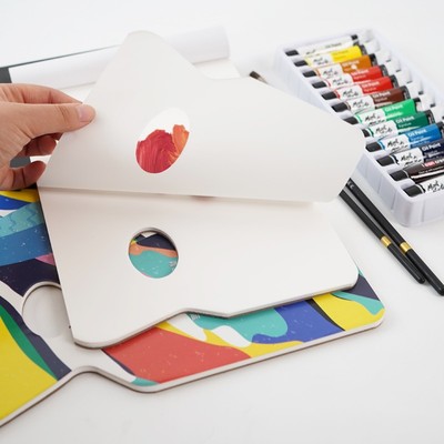 绘岳调色纸一次性免洗水彩调色纸可撕双面调色水彩丙烯油画调色纸