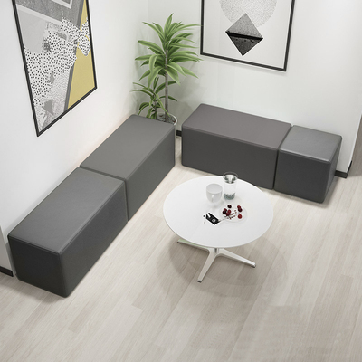 办公室接待沙发定制店面休息区等候区卡座靠墙理发店无靠背长条凳