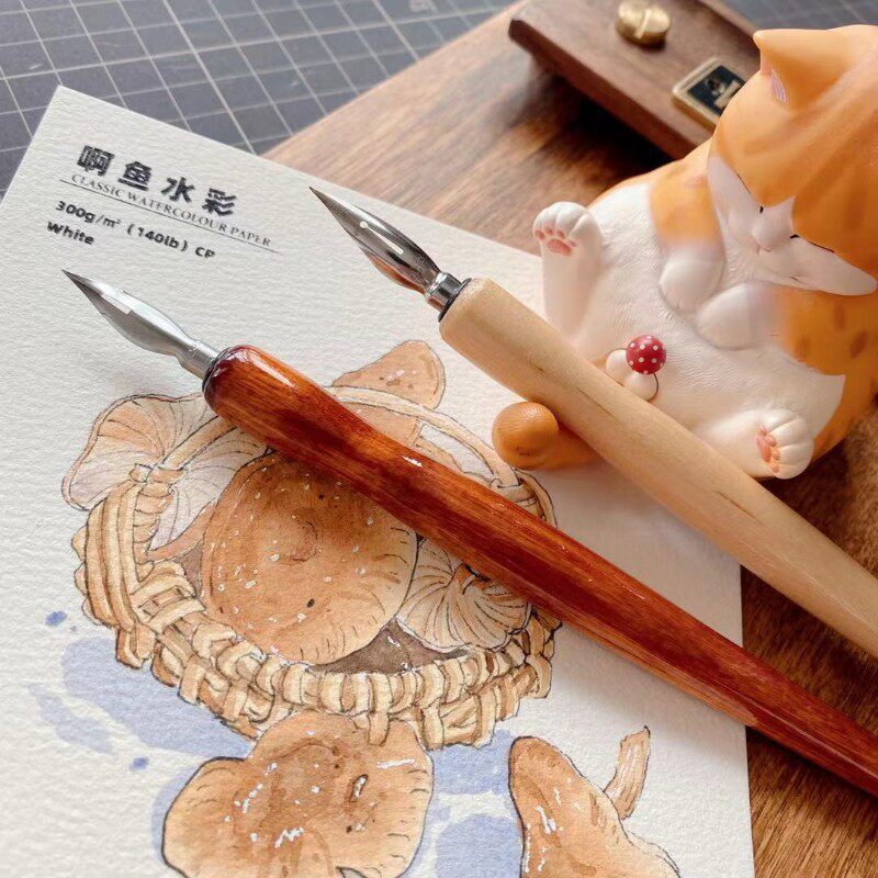 立川笔尖蘸水笔钢笔淡彩漫画勾线笔防水墨水学生画笔练字笔极细图片