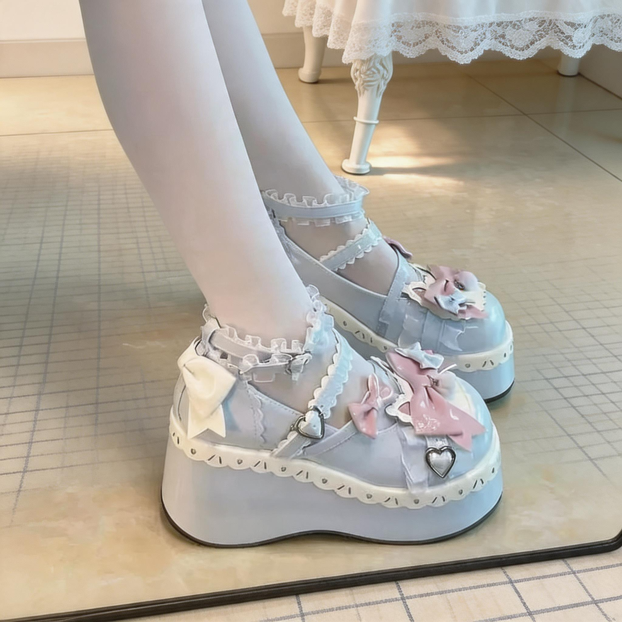 喵叔家原创【玛格丽猫】Lolita圆头可爱软妹jk制服厚底大头鞋子