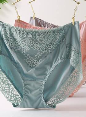 110-210斤高腰大码内裤女胖mm性感蕾丝纯棉裆透气无痕三角裤50157