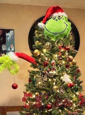 格林奇毛绒玩具grinch绿毛怪公仔玩偶娃娃圣诞绿怪杰毛绒玩具