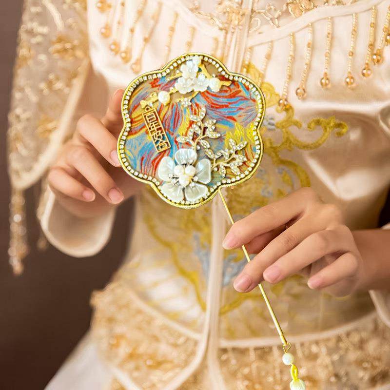 结婚中式古风秀禾扇新婚迷你小团扇旗袍造型拍照道具新娘手持饰品,节庆用品/礼品,陪嫁用品套装,淘宝优惠券,粉丝福利购,淘宝优惠卷
