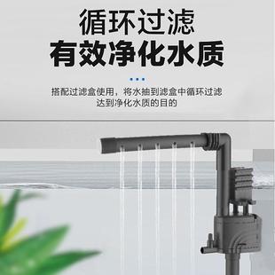 鱼缸水泵吸免换氧气泵水族箱循环小抽潜三合一过滤静音鱼池瀑布式