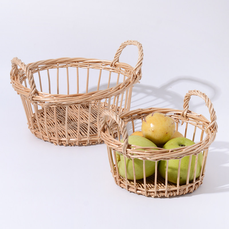 oakliving日式简约风家居收纳篮手工编织藤条水果蔬菜篮沥水篮,收纳整理,其他收纳篮,淘宝优惠券,粉丝福利购,淘宝优惠卷