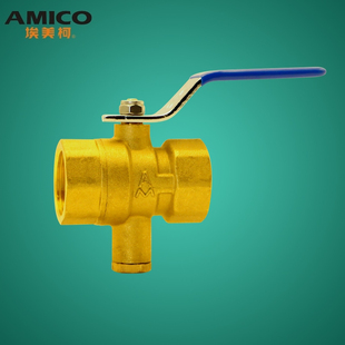 埃美柯测温球阀Q11F 20T黄铜加厚温度表传感器手动阀门铜芯杆229