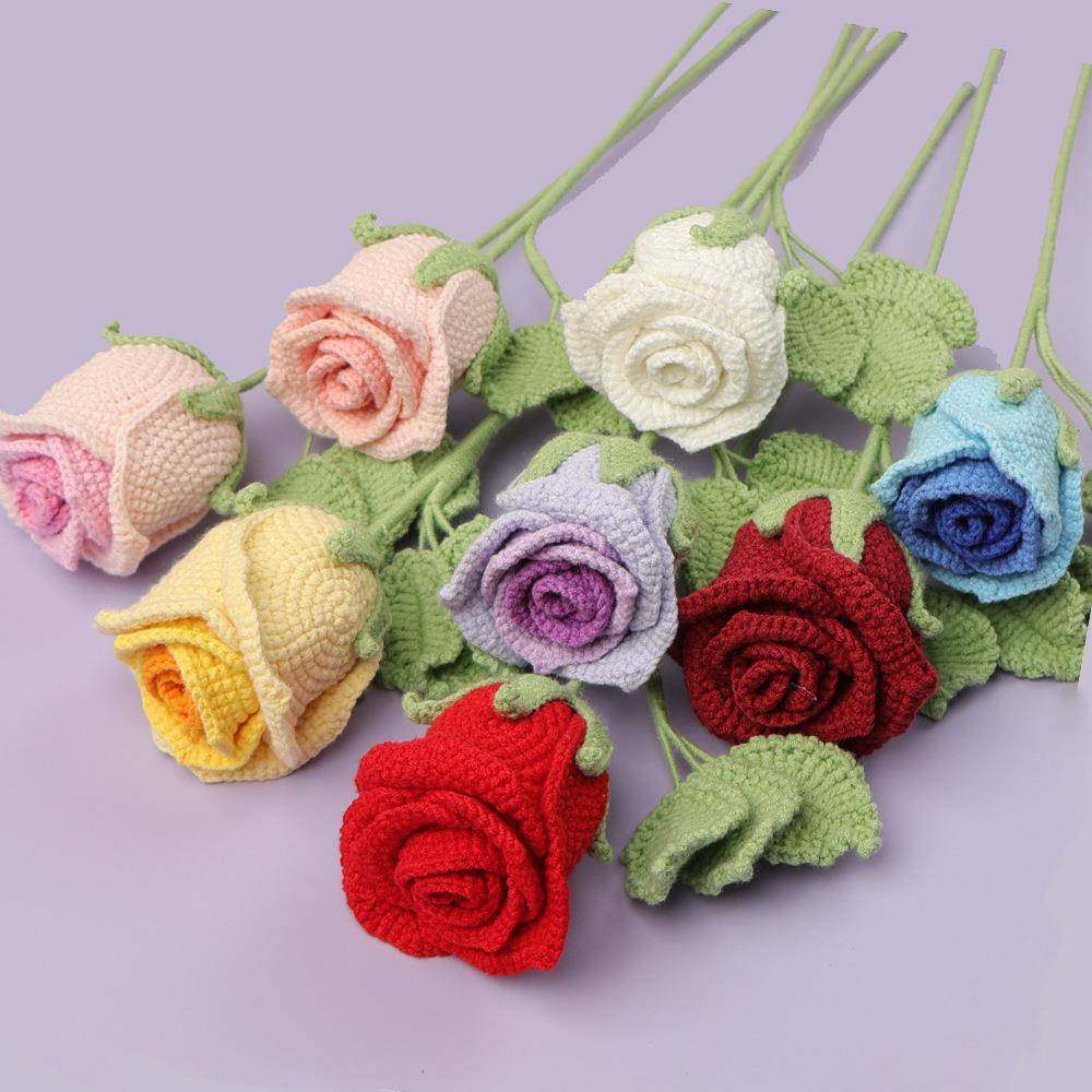 酒杯玫瑰成品纯手工编织花束家居摆件钩织仿真花毛线 礼物送女友,鲜花速递/花卉仿真/绿植园艺,仿真花,淘宝优惠券,粉丝福利购,淘宝优惠卷