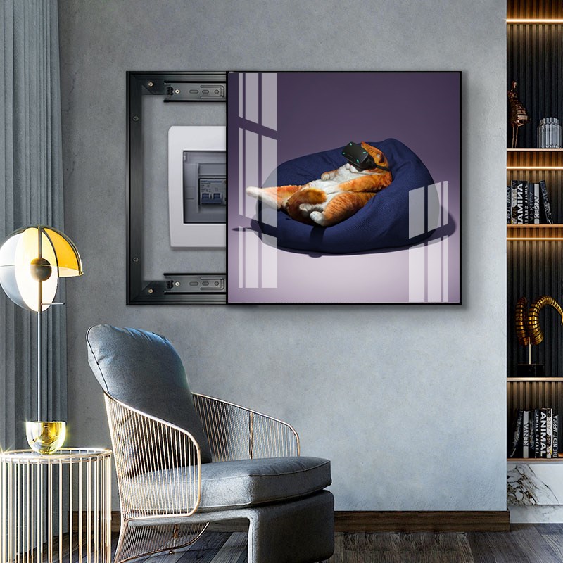 速发电表箱装饰画动物客厅背景墙开关盒遮挡壁画简约晶瓷挂画图片