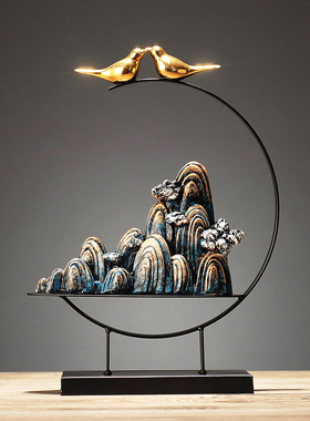 速发玄房摆件新中式鹿花瓶样酒关间软装饰品家居板店前台乔迁送礼