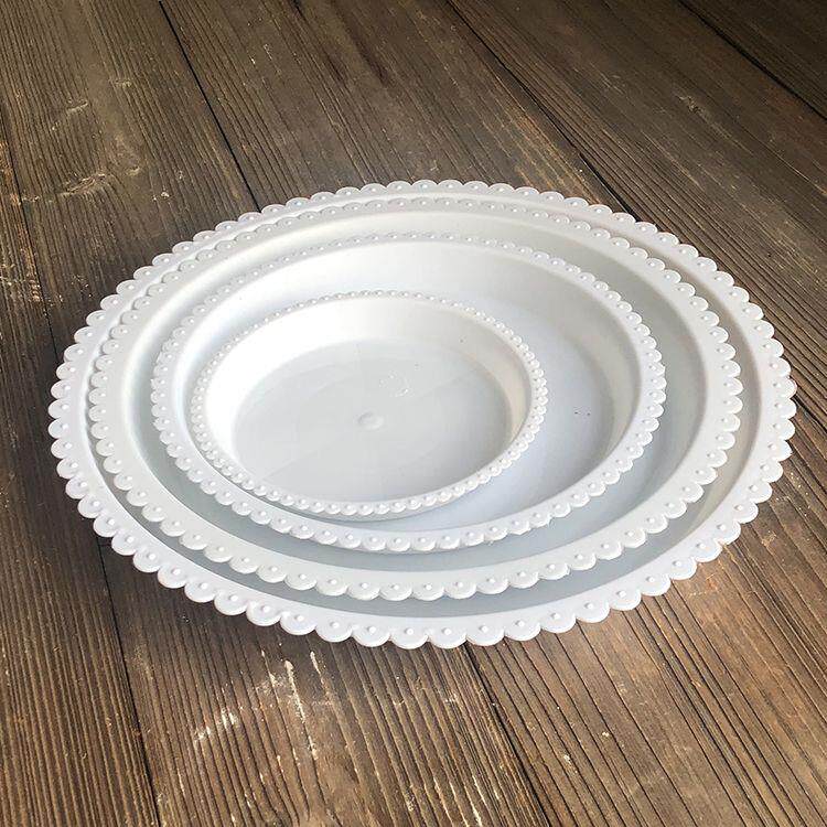 速发瑞焱花盆托盘底托接水盘垫底移动塑料圆形花托底座底盘