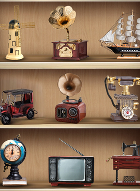 速发美办复古怀旧酒柜电视柜装饰摆饰老物件式公室桌面客厅玄关装