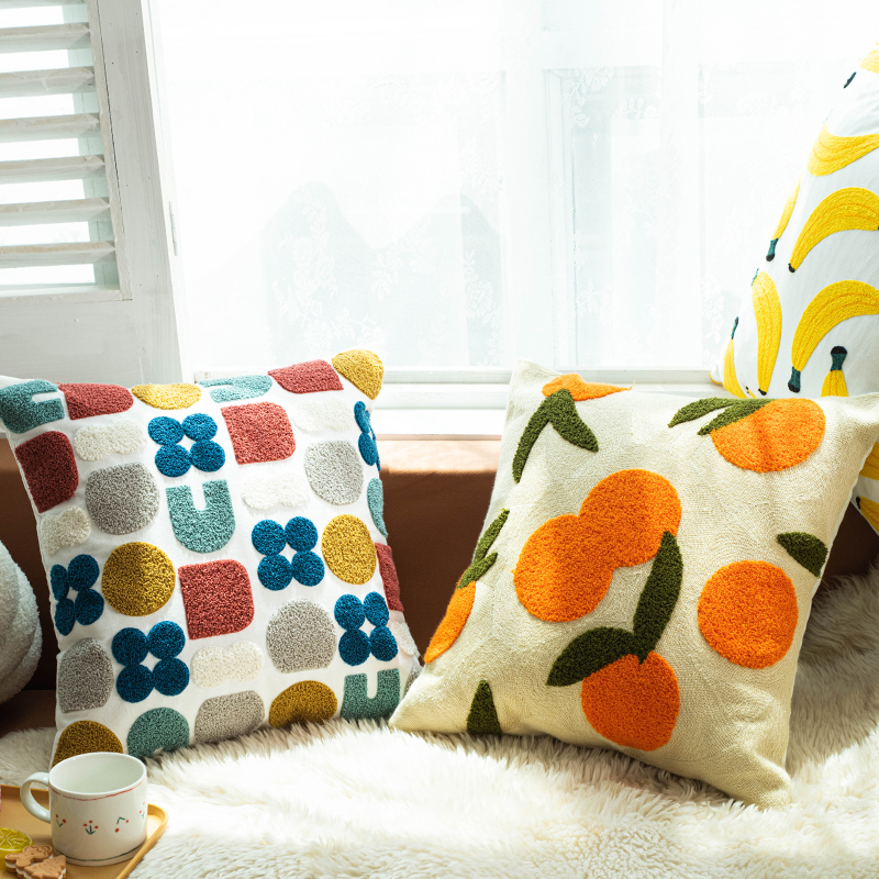 速发水果飘对橙子抱枕积木香蕉靠垫客枕沙发柠檬民宿靠厅派窗靠背