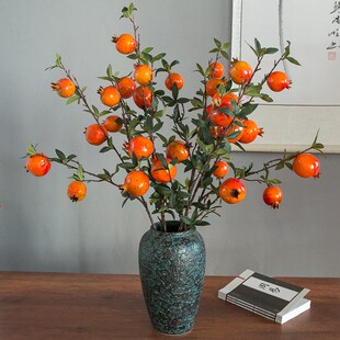 速发花石榴果树枝客厅摆设插瓶假花装饰花卉花花奢件高端轻摆花束