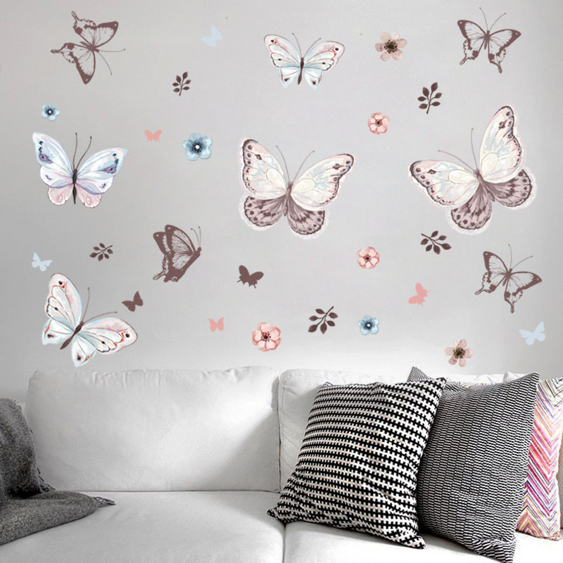 速发公童房间装贴贴画卧室儿主房墙贴创意卧室布置墙纸自粘蝴蝶饰