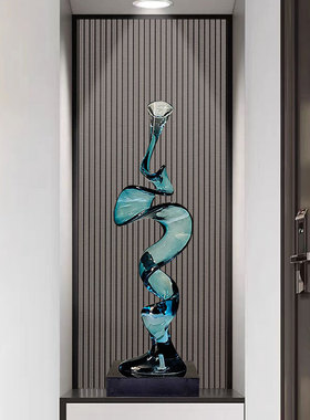 速发创意抽象样户玄关摆饰高级感客厅家居入板间软装件品透明树脂