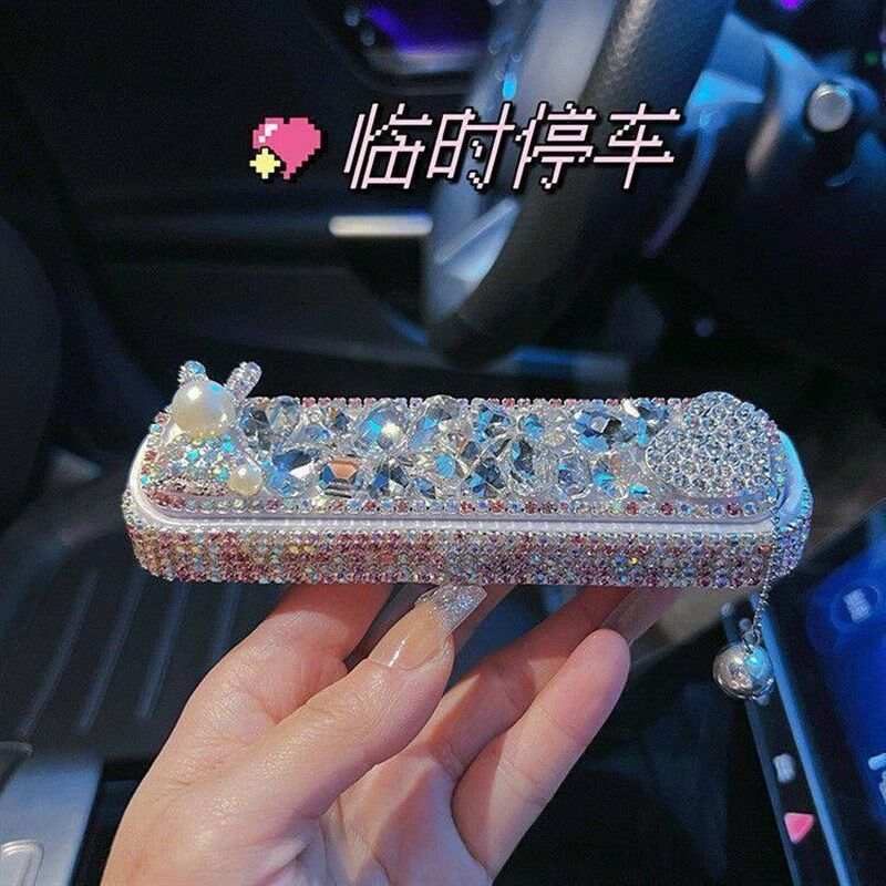 速发镶钻新款创意汽车临时停隐藏式挪车号码卡个性水钻移车