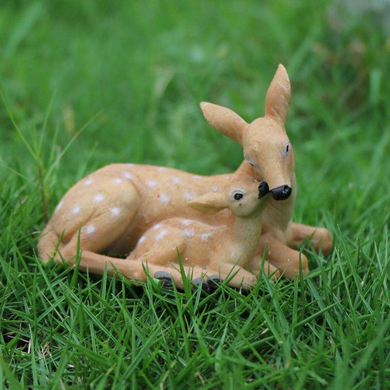 园艺树脂仿真动物梅花鹿工艺品摆件园林景观配件阳台盆景花园