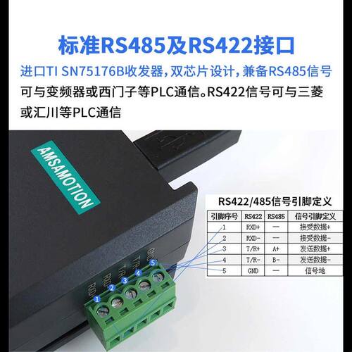 艾莫迅USB转RS232/RS485/422协议光电隔离转换器 转换模块通讯线