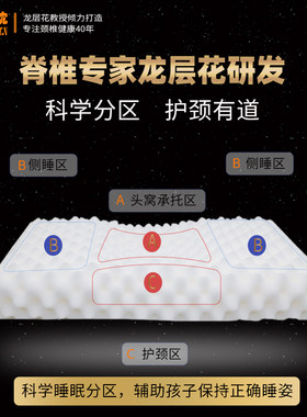 龙氏枕颈椎保健枕龙层花中小学生记忆护颈睡眠儿童青年枕头7-15岁