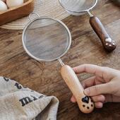 木柄304不锈钢漏勺细网勺豆浆过滤网筛漏大滤勺捞家用厨房火锅勺