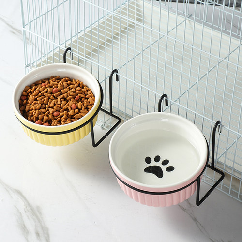 陶瓷碗碗猫用猫碗猫食盆狗盆狗碗猫咪水碗宠物碗斜口碗喝水喂食器