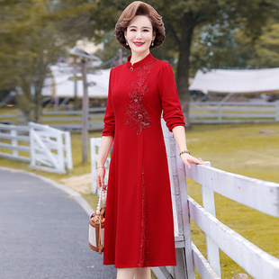 高货婚礼妈妈礼服旗袍连衣裙丈母娘嫁女儿结婚穿的婚宴气质蕾