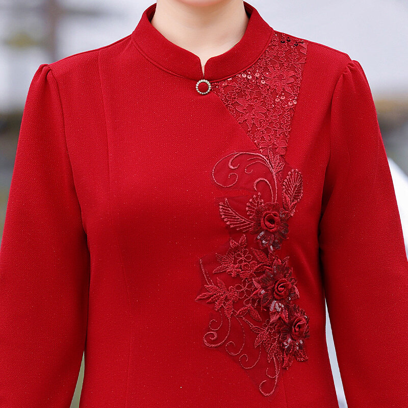 高货婚礼妈妈礼服高贵旗袍连衣裙丈母娘嫁女儿结婚穿的婚宴气质蕾