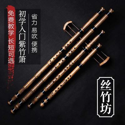 新品丝竹坊箫乐器紫竹洞箫专业演奏成人零基础初学入门素箫短箫GF