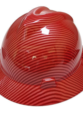 碳纤维色工地安全帽建筑工程防砸防撞帽子安全大帽檐WWAA亚光黑量