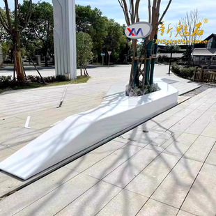 户外公园高端水泥种植池坐凳长椅高强度UHPC休闲凳休息椅树池定制