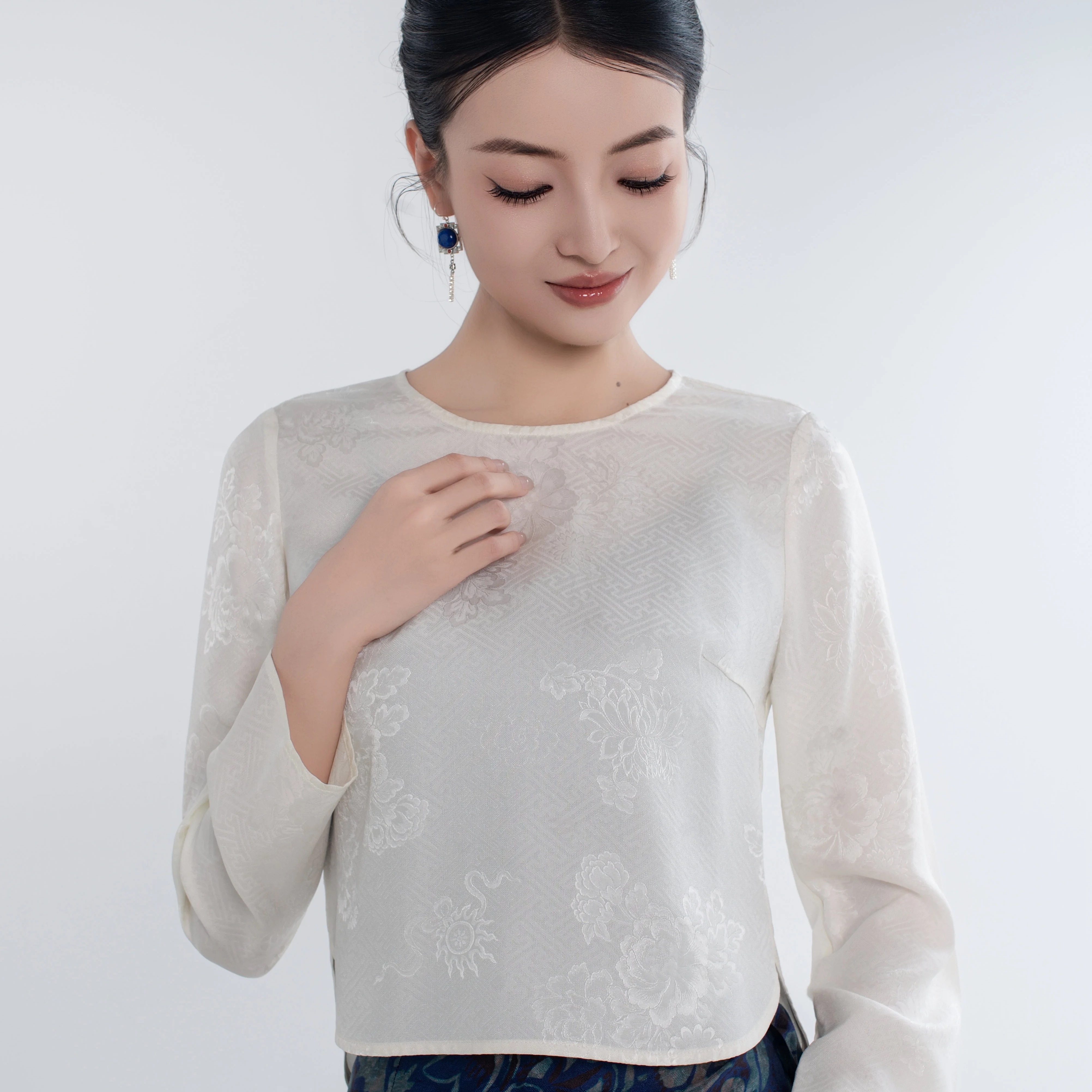 玉家人【勐皓】桑蚕丝傣族服装改良服饰中国风民族风新中式上衣