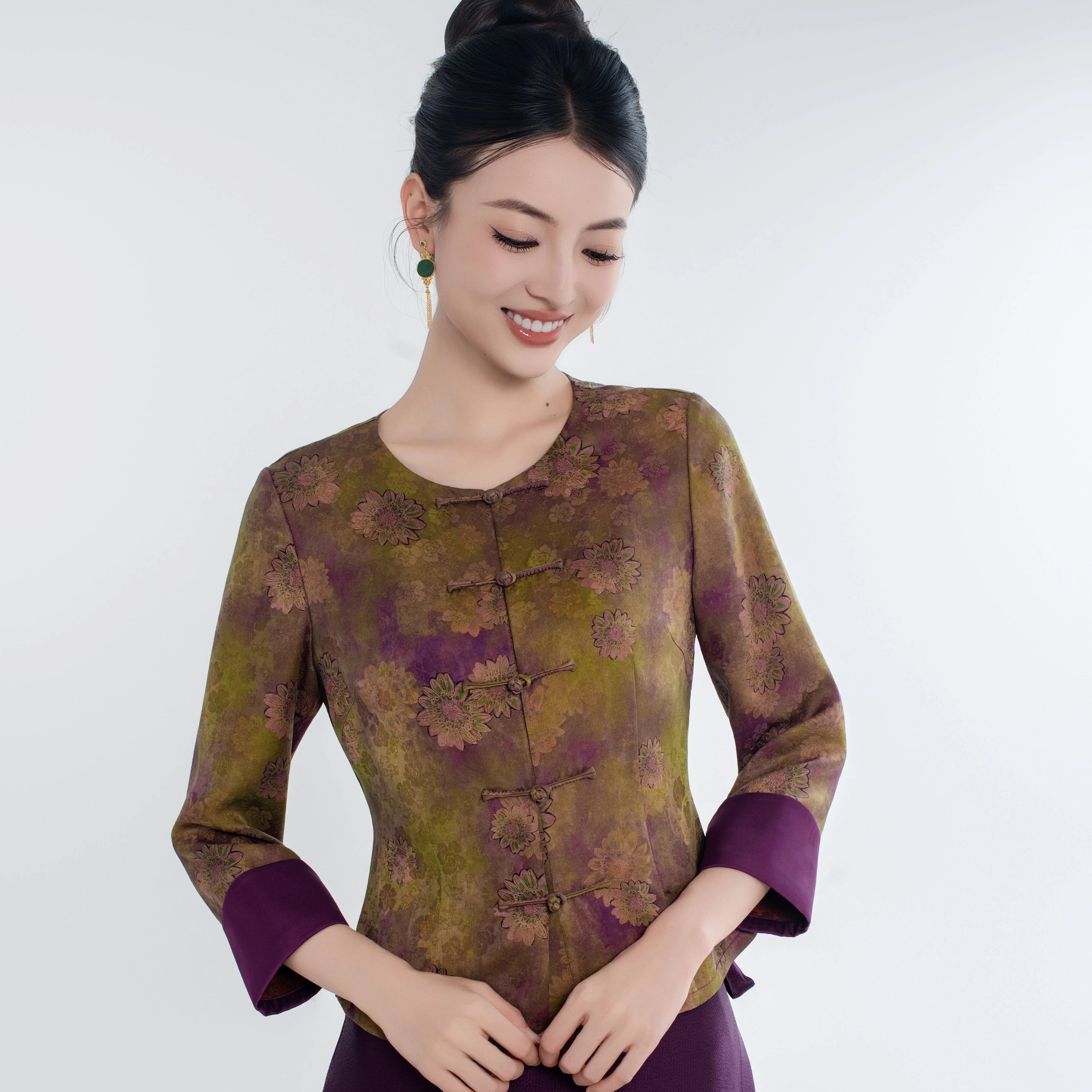 玉家人【勐韵】满分桑蚕丝傣族服民族服装/舞台装