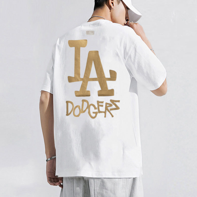 mlb短袖男女装24夏季新款大logot恤圆领金色标la半袖上衣体恤