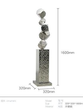 创意不锈钢金属艺术落地雕塑酒店大堂商场玄关客厅轻奢装饰品摆件