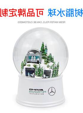 mm奔驰树脂雪花水球厂家品牌商务礼品工艺品摆件树脂雪花球