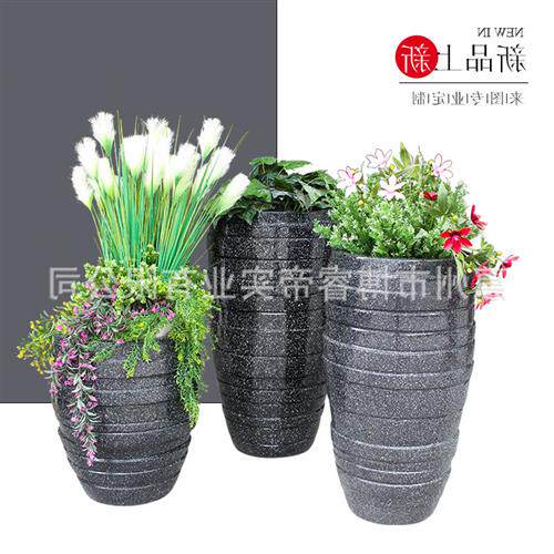 玻璃钢落地花盆组合商杨影院美陈花器售楼处广场花瓶摆件创意花盆